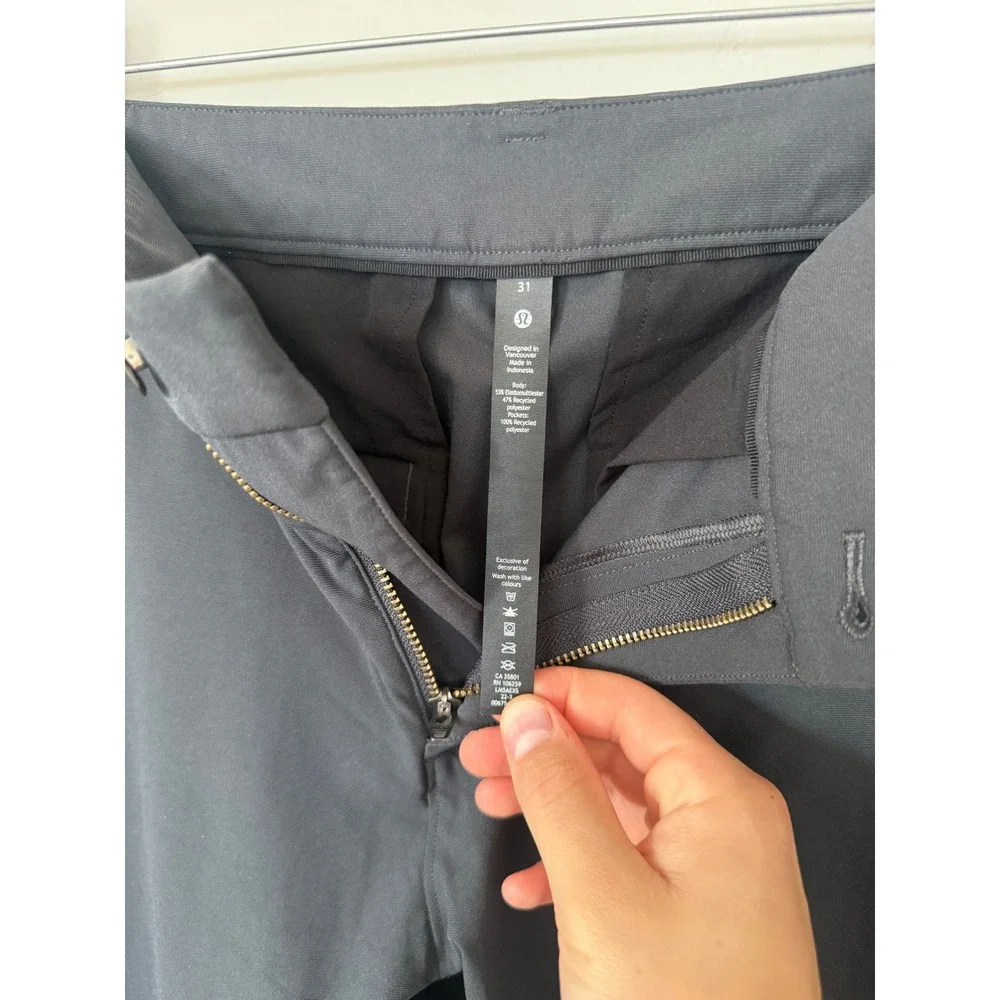 Lululemon Commission Slim Fit Pant 31 Dark Gray Warpstreme Chino Tapered LM5AEXS